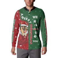 German Shepherd Merry Christmas Christmas Button Sweatshirt Xmas Holiday Patterns - Wonder Print Shop