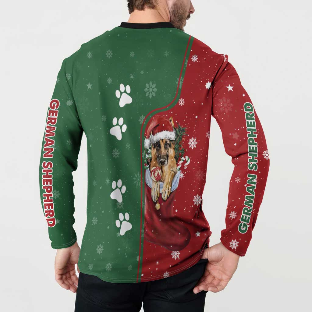 German Shepherd Merry Christmas Christmas Button Sweatshirt Xmas Holiday Patterns - Wonder Print Shop