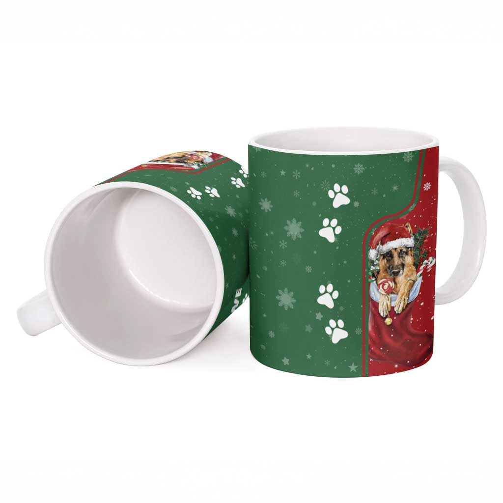 German Shepherd Merry Christmas Christmas Ceramic Mug Xmas Holiday Patterns - Wonder Print Shop