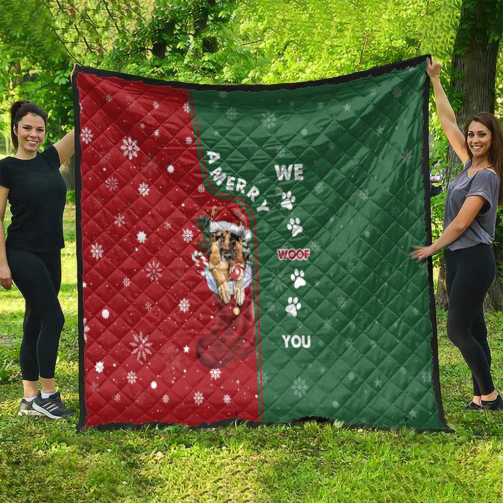 German Shepherd Merry Christmas Christmas Quilt Xmas Holiday Patterns - Wonder Print Shop