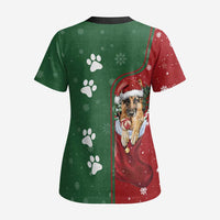 German Shepherd Merry Christmas Christmas Scrub Top Xmas Holiday Patterns - Wonder Print Shop