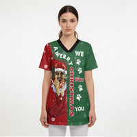 German Shepherd Merry Christmas Christmas Scrub Top Xmas Holiday Patterns - Wonder Print Shop