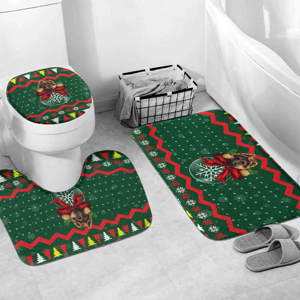 German Shepherd Ornament Christmas Bathroom Set Xmas Holiday Patterns - Wonder Print Shop