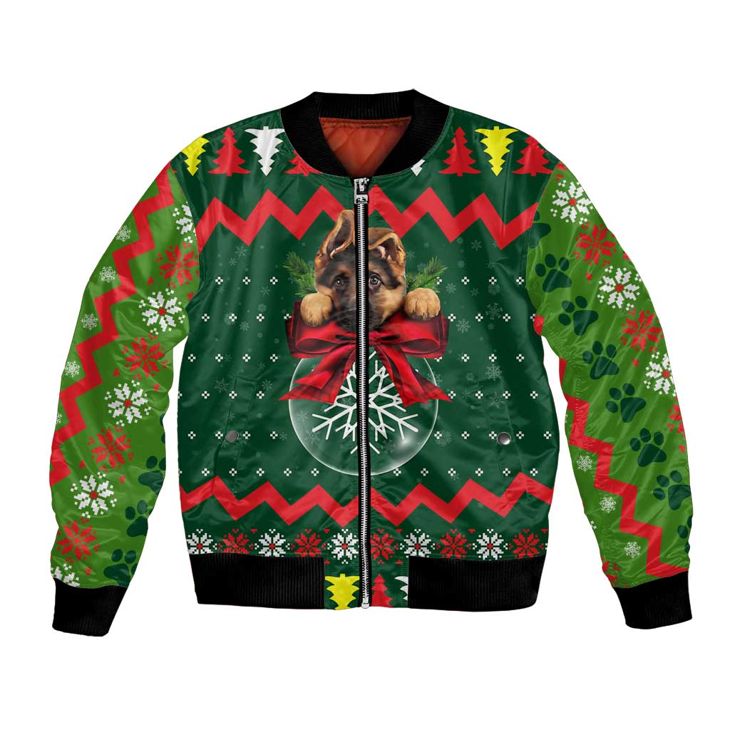 German Shepherd Ornament Christmas Bomber Jacket Xmas Holiday Patterns - Wonder Print Shop