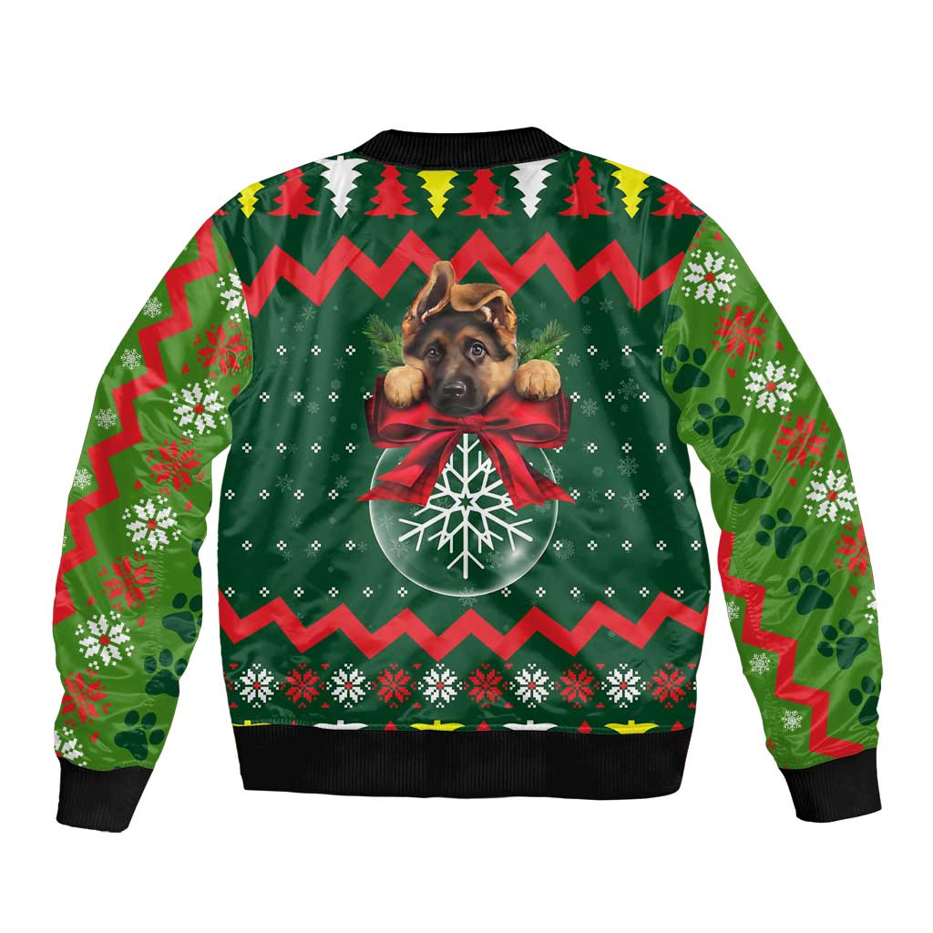 German Shepherd Ornament Christmas Bomber Jacket Xmas Holiday Patterns - Wonder Print Shop