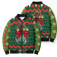 German Shepherd Ornament Christmas Bomber Puffer Jacket Xmas Holiday Patterns - Wonder Print Shop
