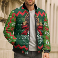 German Shepherd Ornament Christmas Bomber Puffer Jacket Xmas Holiday Patterns - Wonder Print Shop