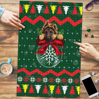 German Shepherd Ornament Christmas Puzzle Xmas Holiday Patterns - Wonder Print Shop