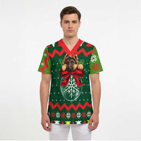 German Shepherd Ornament Christmas Scrub Top Xmas Holiday Patterns - Wonder Print Shop