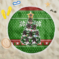 German Shepherd Pine Xmas Christmas Beach Blanket Xmas Holiday Patterns - Wonder Print Shop