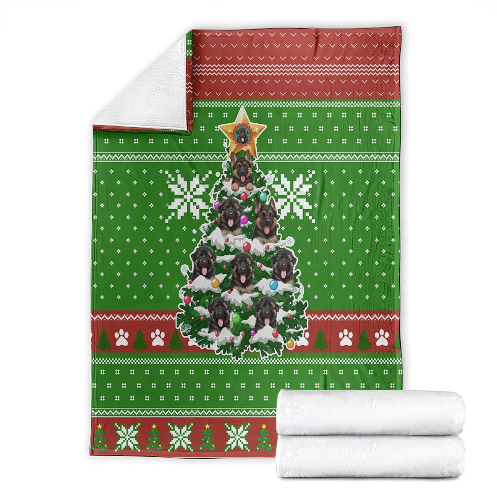 German Shepherd Pine Xmas Christmas Blanket Xmas Holiday Patterns - Wonder Print Shop