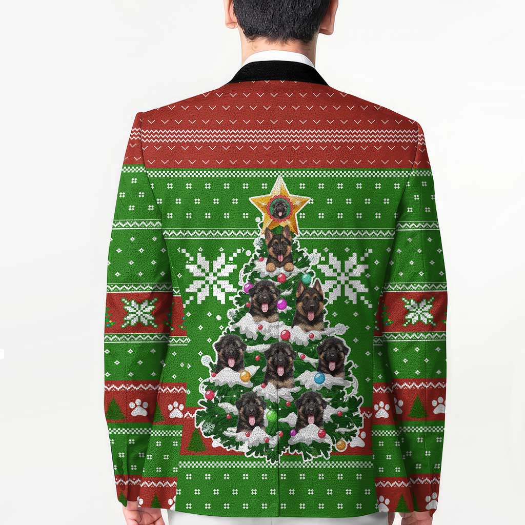 German Shepherd Pine Xmas Christmas Blazer Xmas Holiday Patterns - Wonder Print Shop