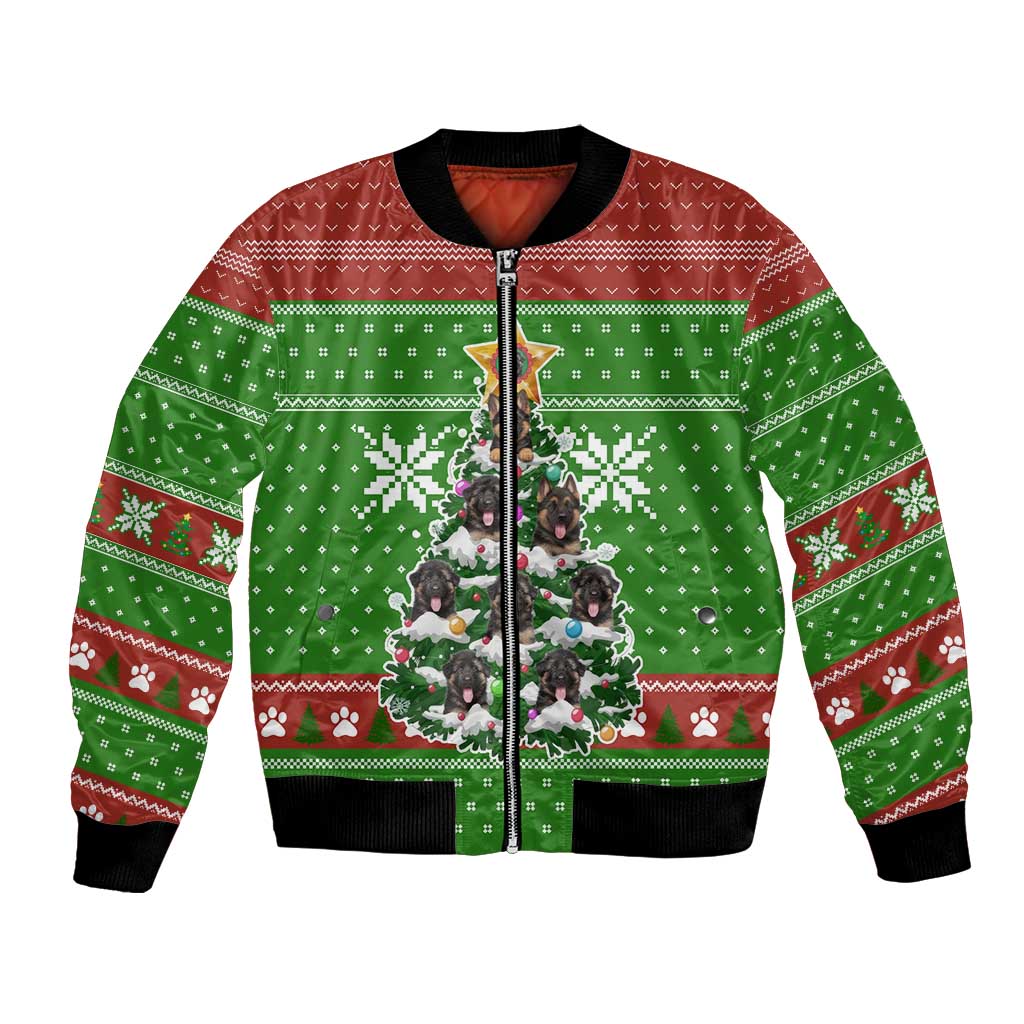 German Shepherd Pine Xmas Christmas Bomber Jacket Xmas Holiday Patterns - Wonder Print Shop