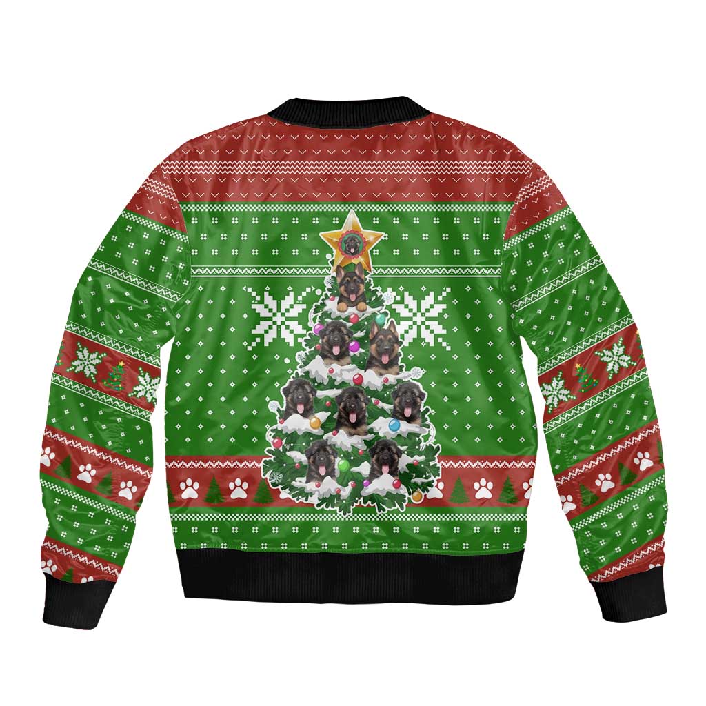 German Shepherd Pine Xmas Christmas Bomber Jacket Xmas Holiday Patterns - Wonder Print Shop