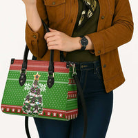 German Shepherd Pine Xmas Christmas Leather Bag Xmas Holiday Patterns - Wonder Print Shop