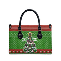 German Shepherd Pine Xmas Christmas Leather Bag Xmas Holiday Patterns - Wonder Print Shop