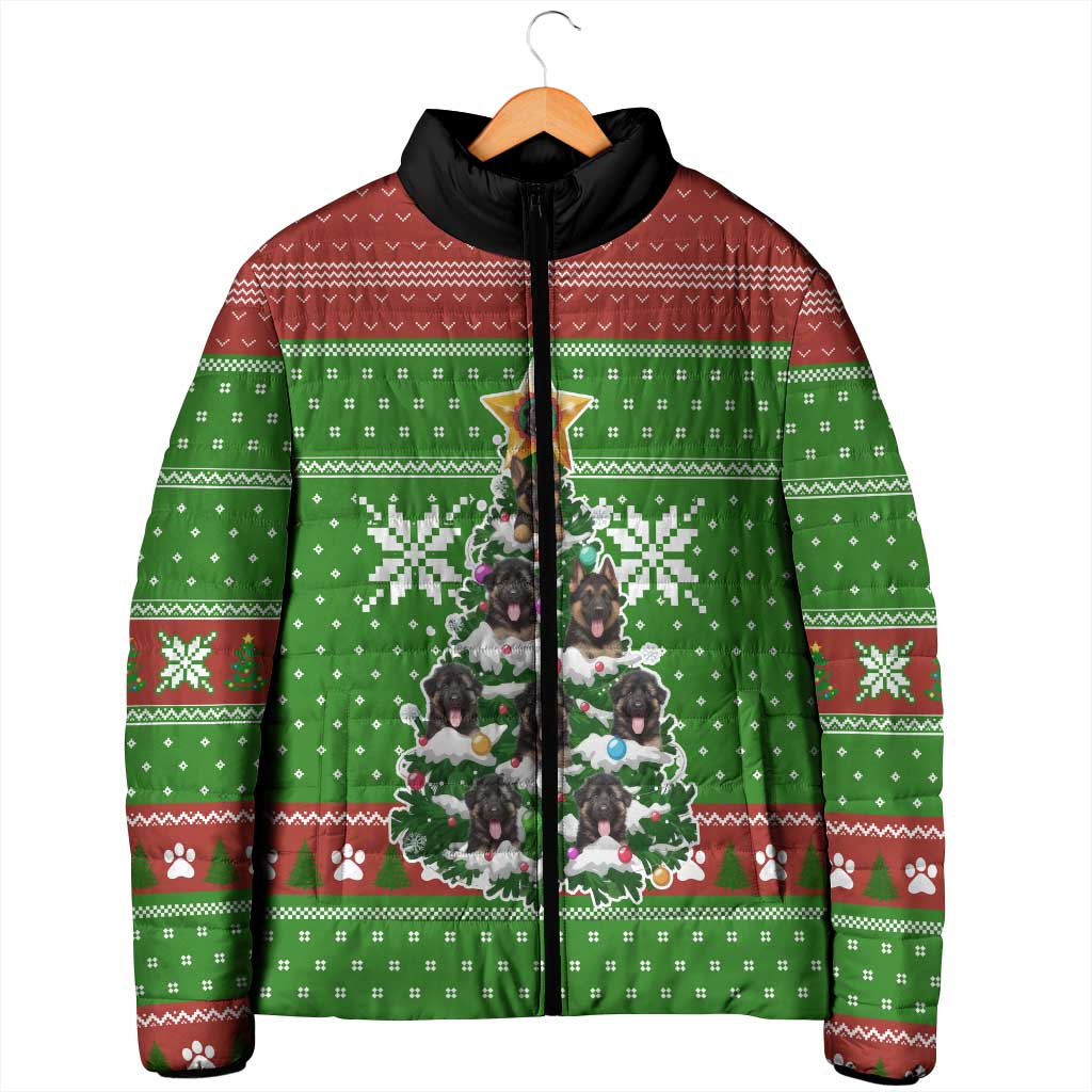 German Shepherd Pine Xmas Christmas Padded Jacket Xmas Holiday Patterns - Wonder Print Shop