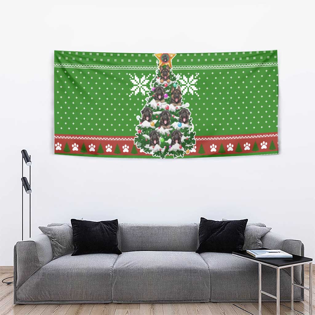 German Shepherd Pine Xmas Christmas Tapestry Xmas Holiday Patterns - Wonder Print Shop