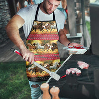 Horse Native American Pattern Christmas Christmas Apron Xmas Holiday Patterns - Wonder Print Shop