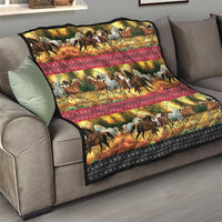 Horse Native American Pattern Christmas Christmas Quilt Xmas Holiday Patterns - Wonder Print Shop