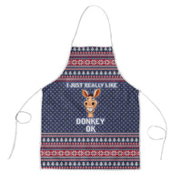 I Just Really Like Donkey Christmas Christmas Apron Xmas Holiday Patterns - Wonder Print Shop
