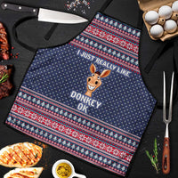 I Just Really Like Donkey Christmas Christmas Apron Xmas Holiday Patterns - Wonder Print Shop