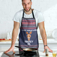 I Just Really Like Donkey Christmas Christmas Apron Xmas Holiday Patterns - Wonder Print Shop