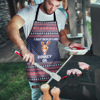 I Just Really Like Donkey Christmas Christmas Apron Xmas Holiday Patterns - Wonder Print Shop