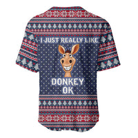 I Just Really Like Donkey Christmas Christmas Baseball Jersey Xmas Holiday Patterns - Wonder Print Shop