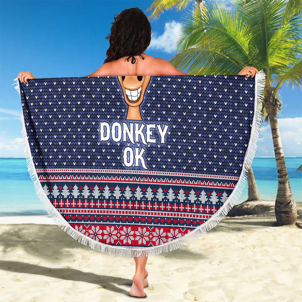 I Just Really Like Donkey Christmas Christmas Beach Blanket Xmas Holiday Patterns - Wonder Print Shop