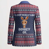 I Just Really Like Donkey Christmas Christmas Blazer Xmas Holiday Patterns - Wonder Print Shop