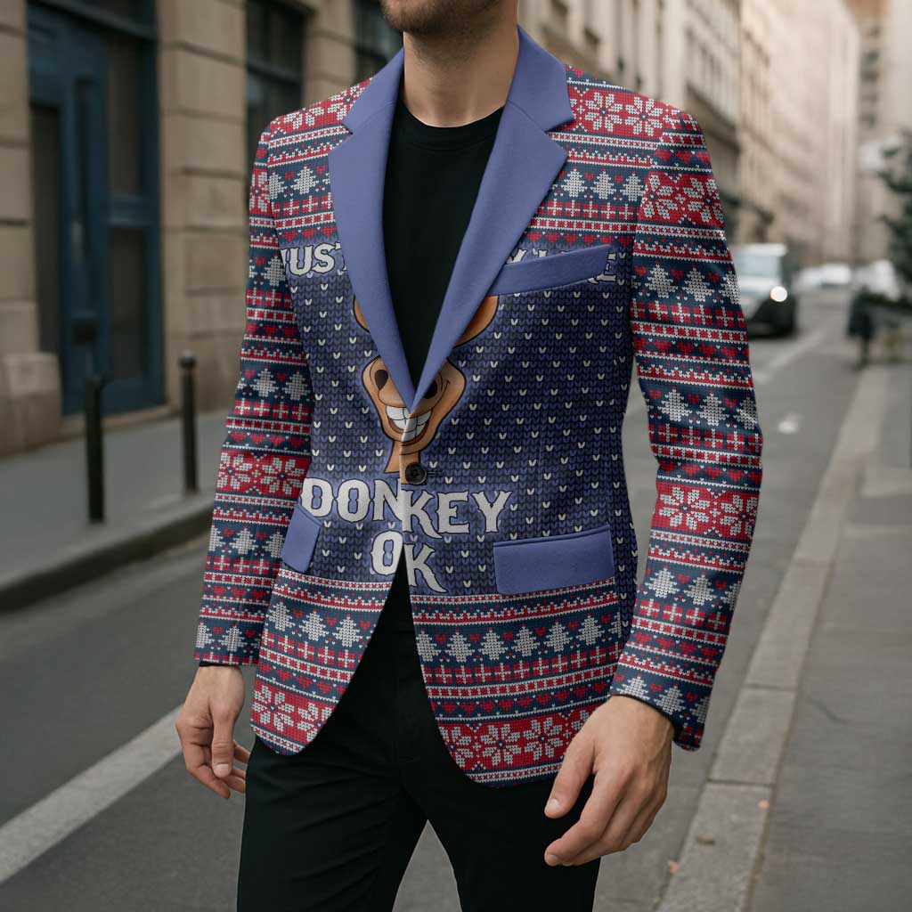 I Just Really Like Donkey Christmas Christmas Blazer Xmas Holiday Patterns - Wonder Print Shop