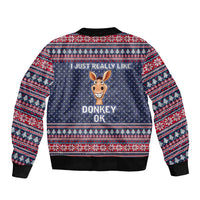 I Just Really Like Donkey Christmas Christmas Bomber Jacket Xmas Holiday Patterns - Wonder Print Shop