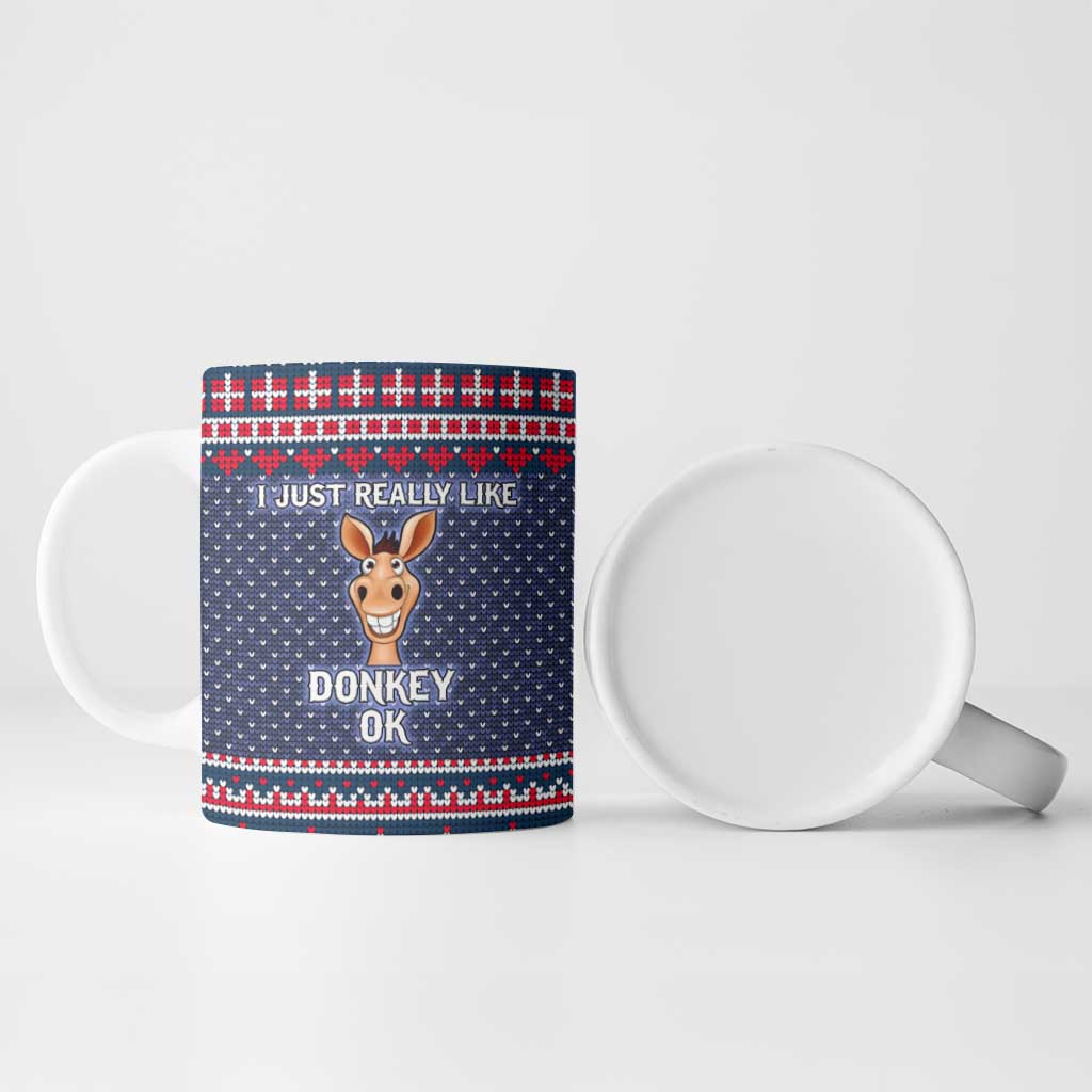 I Just Really Like Donkey Christmas Christmas Ceramic Mug Xmas Holiday Patterns - Wonder Print Shop