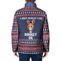 I Just Really Like Donkey Christmas Christmas Padded Jacket Xmas Holiday Patterns - Wonder Print Shop