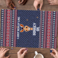 I Just Really Like Donkey Christmas Christmas Puzzle Xmas Holiday Patterns - Wonder Print Shop