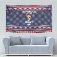 I Just Really Like Donkey Christmas Christmas Tapestry Xmas Holiday Patterns - Wonder Print Shop