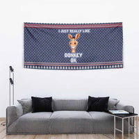 I Just Really Like Donkey Christmas Christmas Tapestry Xmas Holiday Patterns - Wonder Print Shop