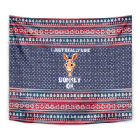 I Just Really Like Donkey Christmas Christmas Tapestry Xmas Holiday Patterns - Wonder Print Shop