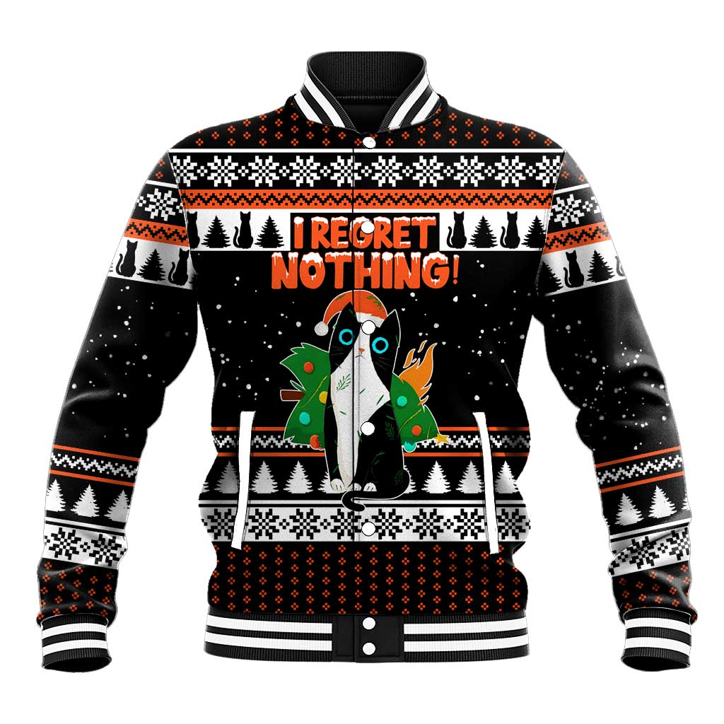 I Regret Nothing Cat Christmas Christmas Baseball Jacket Xmas Holiday Patterns - Wonder Print Shop