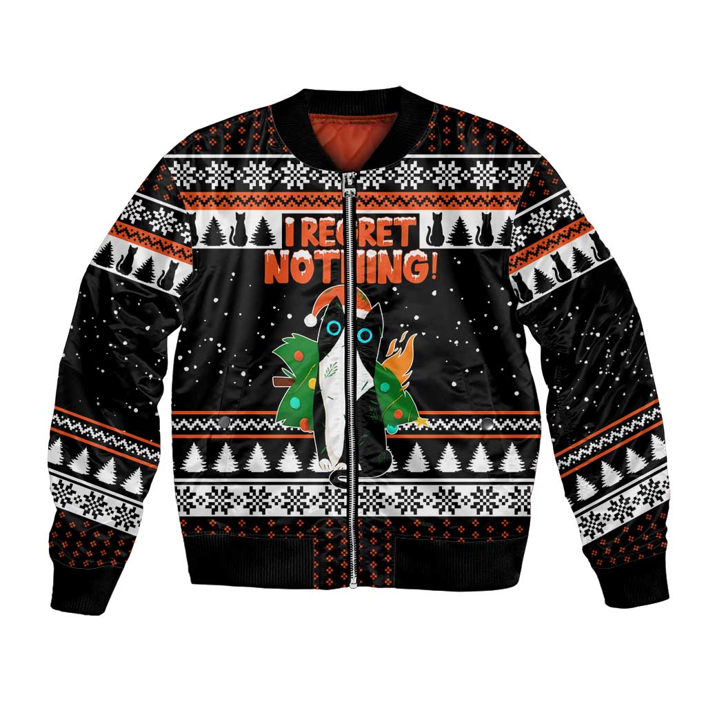 I Regret Nothing Cat Christmas Christmas Bomber Jacket Xmas Holiday Patterns - Wonder Print Shop