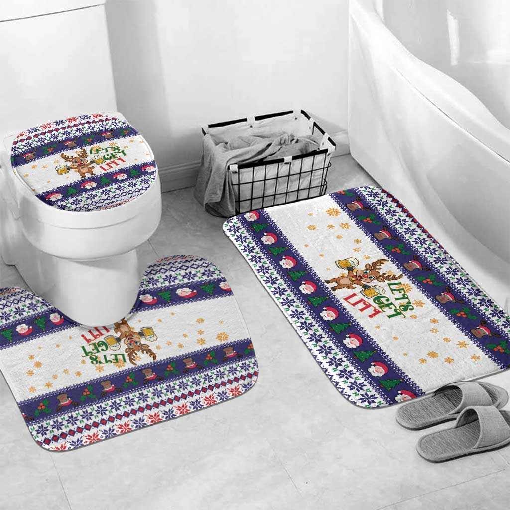 Reindeer Beer Christmas Bathroom Set Xmas Holiday Patterns - Wonder Print Shop
