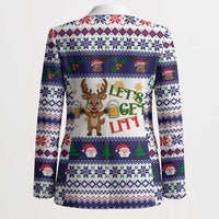 Reindeer Beer Christmas Blazer Xmas Holiday Patterns - Wonder Print Shop