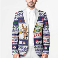 Reindeer Beer Christmas Blazer Xmas Holiday Patterns - Wonder Print Shop
