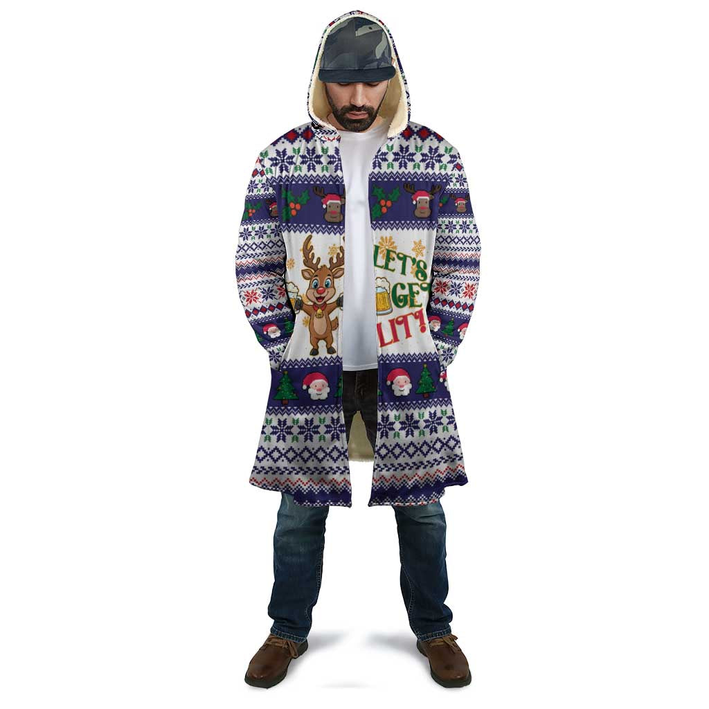 Reindeer Beer Christmas Cloak Xmas Holiday Patterns - Wonder Print Shop