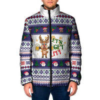 Reindeer Beer Christmas Padded Jacket Xmas Holiday Patterns - Wonder Print Shop