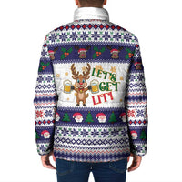 Reindeer Beer Christmas Padded Jacket Xmas Holiday Patterns - Wonder Print Shop