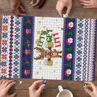 Reindeer Beer Christmas Puzzle Xmas Holiday Patterns - Wonder Print Shop