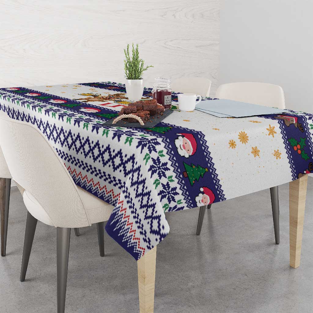 Reindeer Beer Christmas Tablecloth Xmas Holiday Patterns - Wonder Print Shop