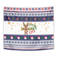 Reindeer Beer Christmas Tapestry Xmas Holiday Patterns - Wonder Print Shop